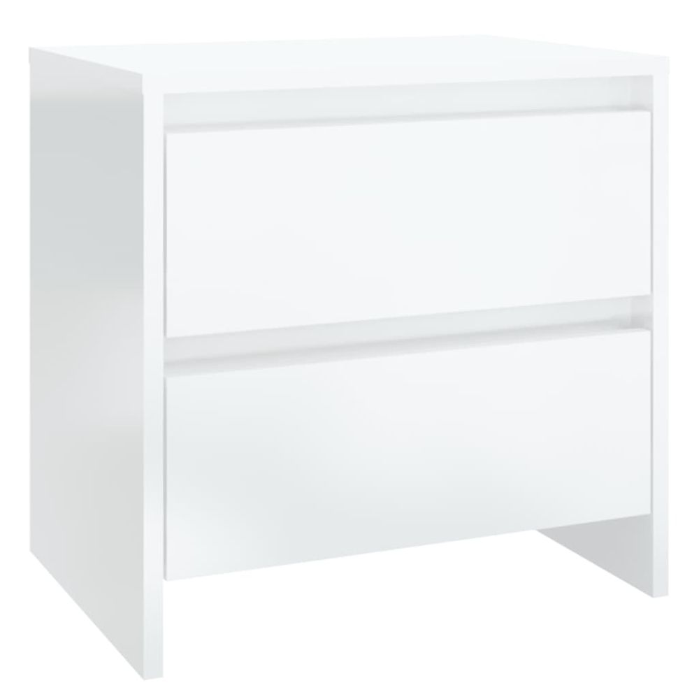 Vidaxl Nočný stolík lesklý biely 45x34,5x44,5 cm drevotrieska